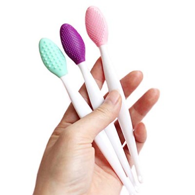 BlushLips, 2-1 Double-Sided Silicone Exfoliating Lip Brush Tool, for Smoother and Fuller Lip Appearance. (Pink)